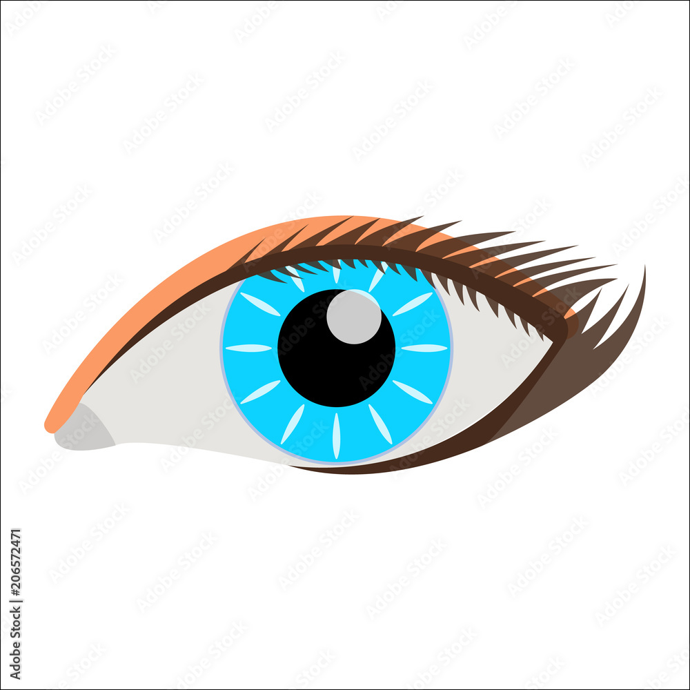 Woman Eye. Face Body Icon. Vector Illustration Label