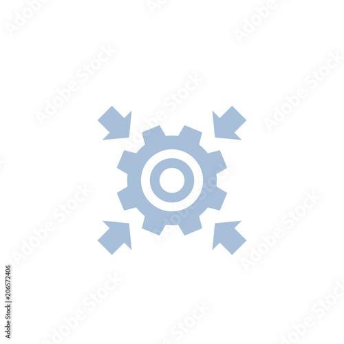 Integration concept vector icon with cogwheel