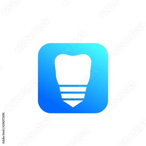 tooth, dental implant vector icon, sign