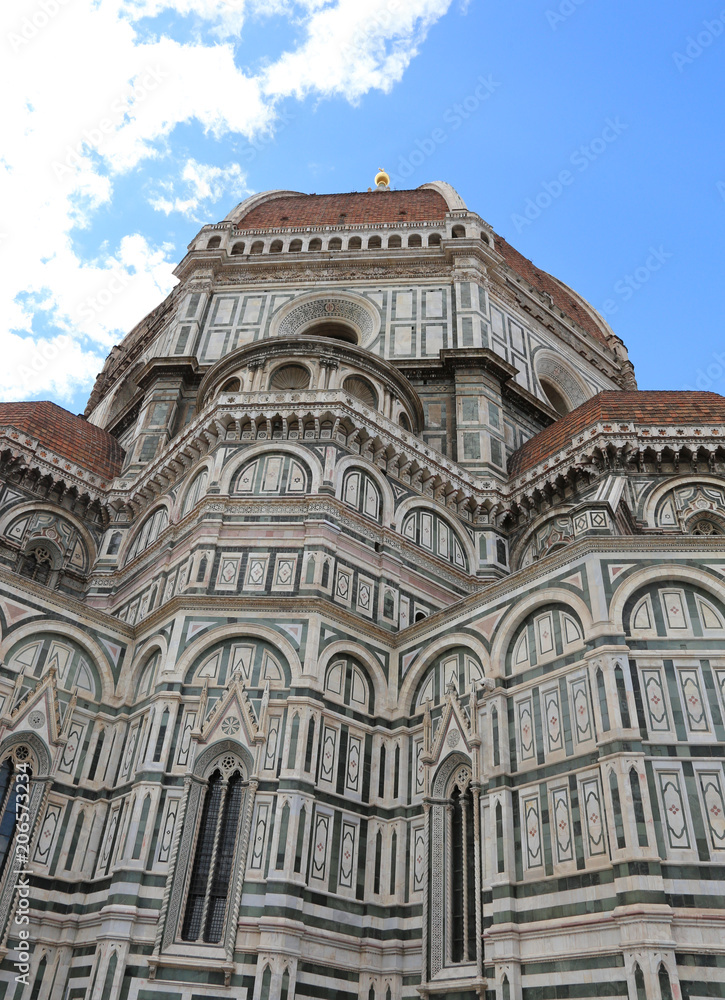 dome of the Florence Duomo in Italy with big golden sphere on to