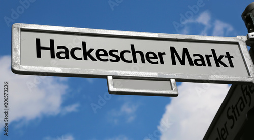 Berlin Germany Europe road sign of place called Hackescher Markt