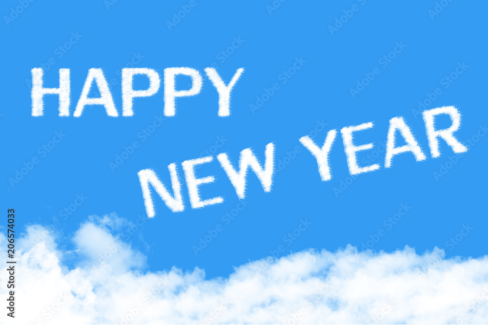 Happy New Year ,cloud concept Happy New Year ,cloud concept