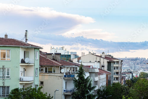 residential district in Ankara city in evening photo