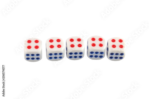 Dice isolated on white background