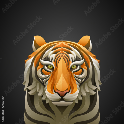 Fototapeta Naklejka Na Ścianę i Meble -  Vector illustrated tiger