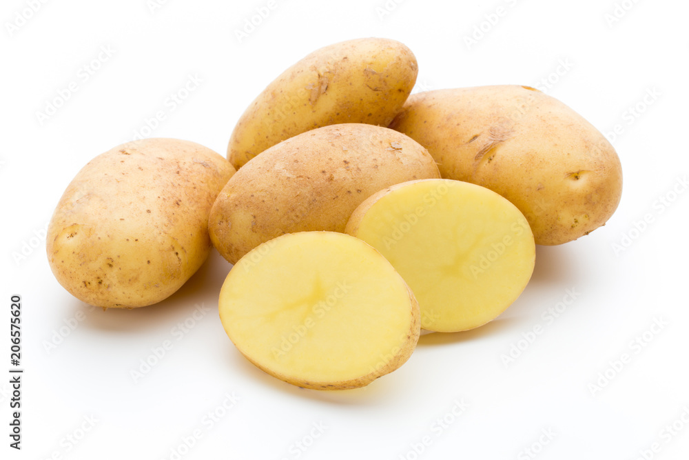 New potato isolated on the white background.