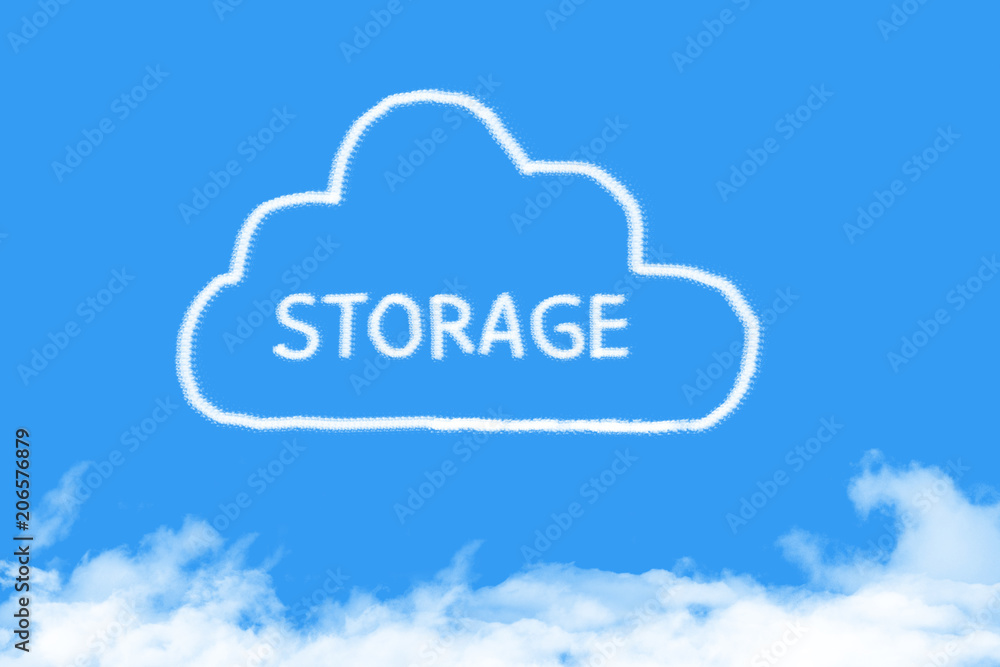 concept cloud storage shape on blue sky concept cloud storage shape on blue sky