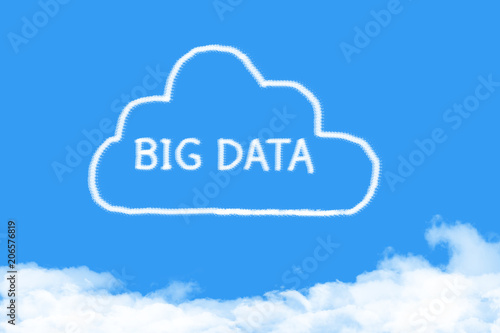 concept cloud Big Data shape on blue sky