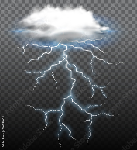 A Thunderstorm on Trasparent Background