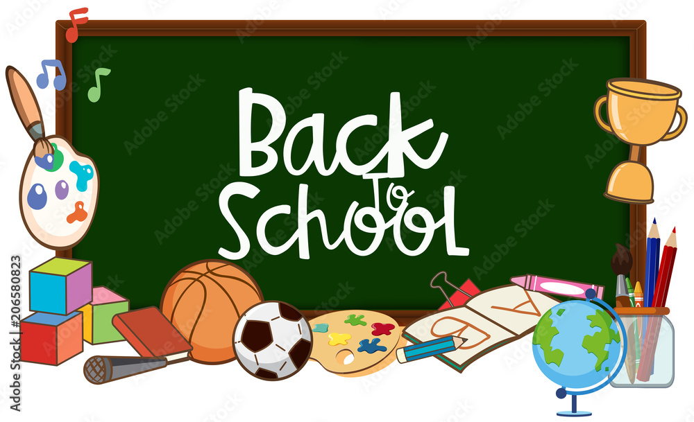 Obraz premium Back to School Element on White Background