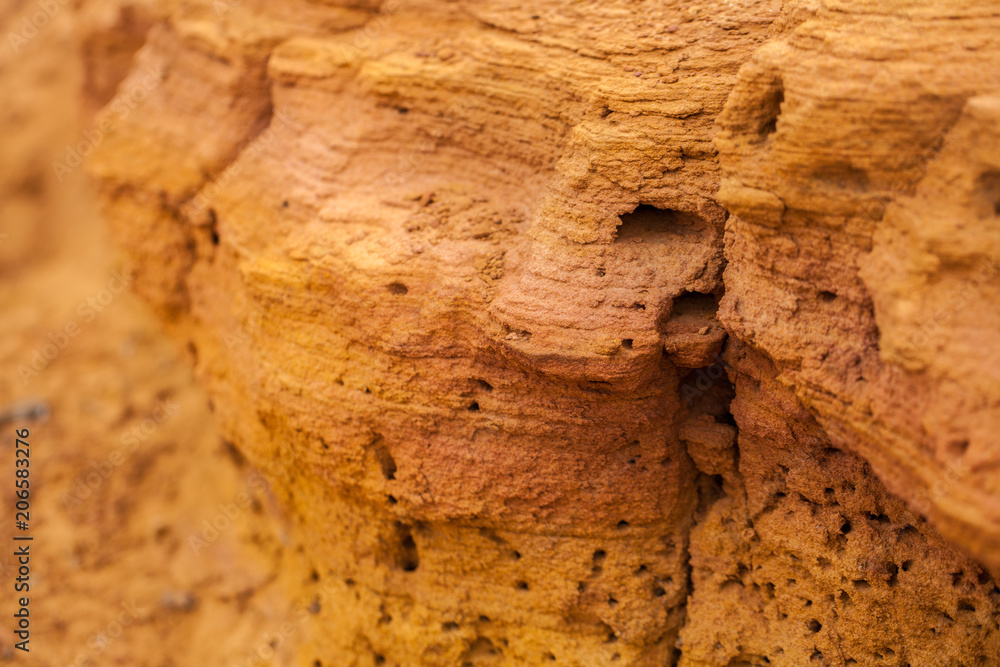 Obraz premium wall of a sandy ravine. background