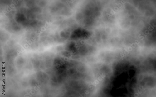 Background of abstract gray color smoke isolated on black color background. The wall of gray fog
