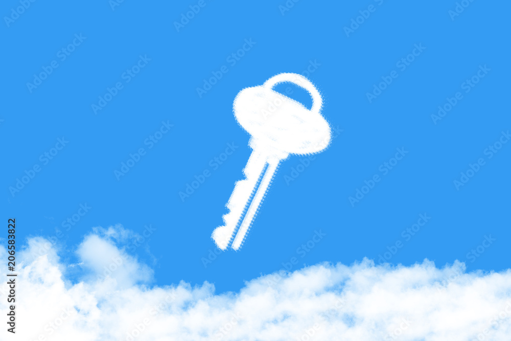 key cloud shaped on blue sky key cloud shaped on blue sky