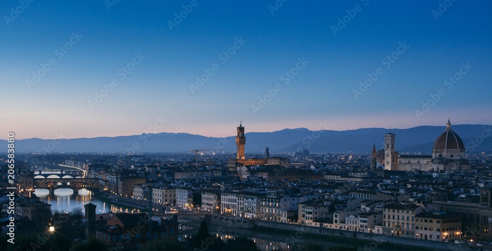 Firenze, Italia. Florence, Italy. Italian cityscape at dusk