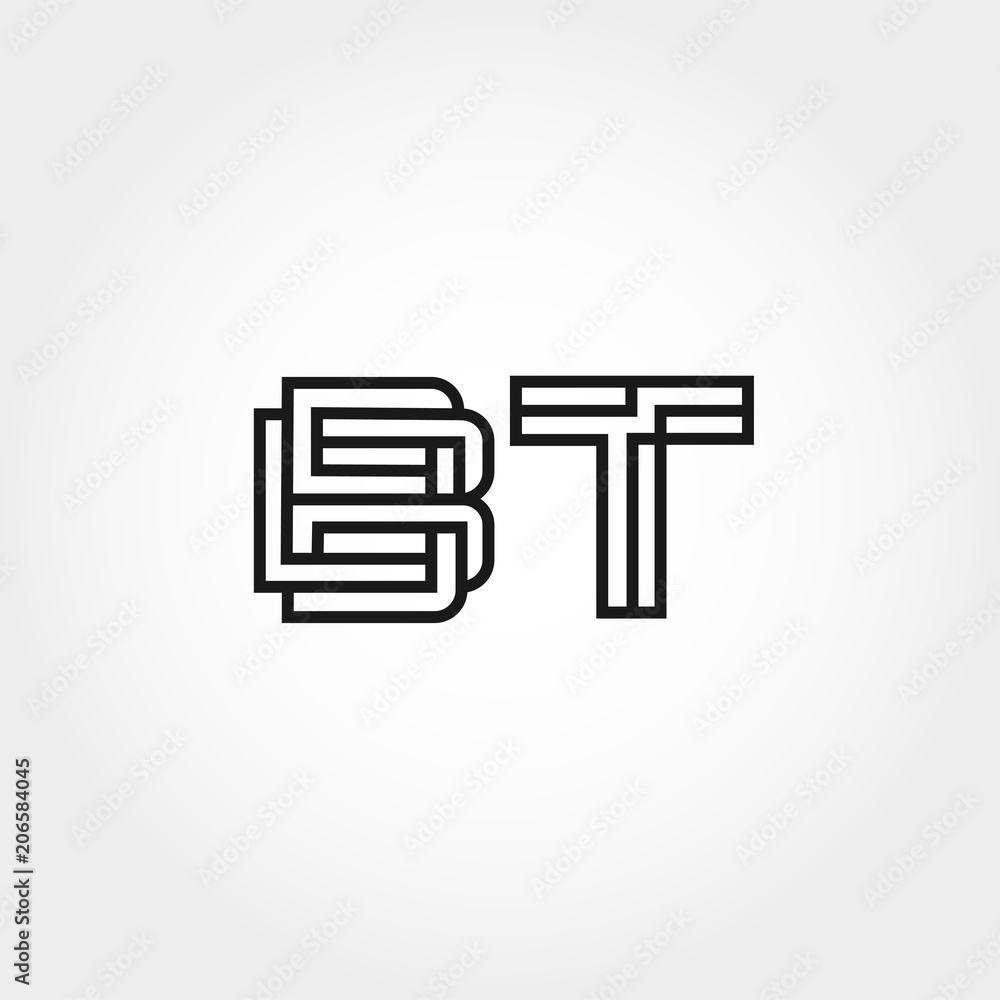 Initial Letter BT Logo Template Design