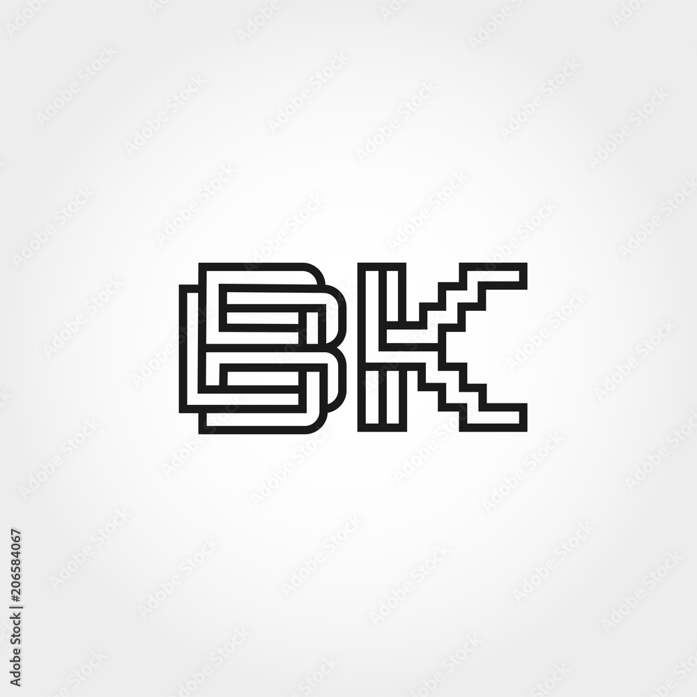 Initial Letter BK Logo Template Design Initial Letter BK Logo Template Design