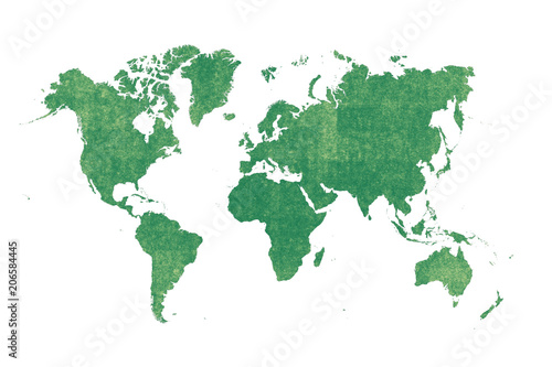 old green map of the world ,Silhouette background
