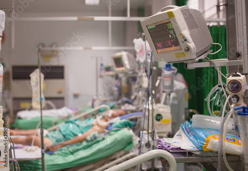 Modern medical equipment,ventilator machine in hospital