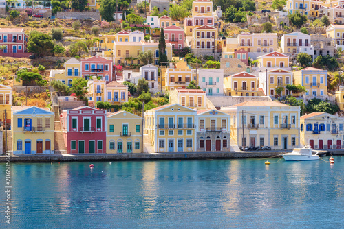 Beautiful architecture of the island of symi. Greece