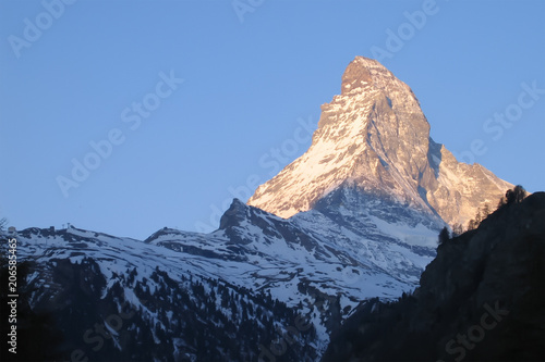 peak of the Matterhorn at sunrise