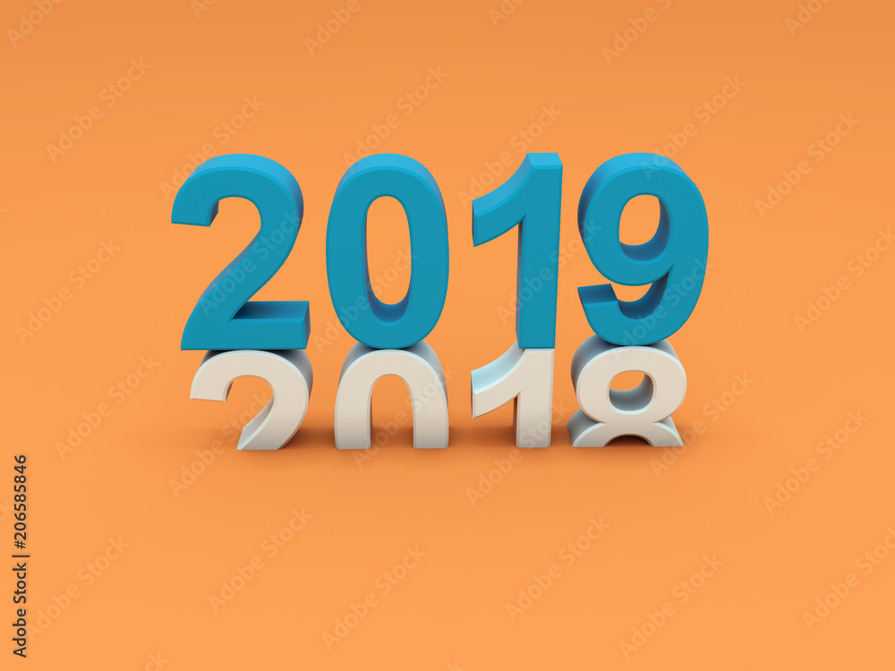 New Year 2019 - 3D Rendered Image New Year 2019 - 3D Rendered Image