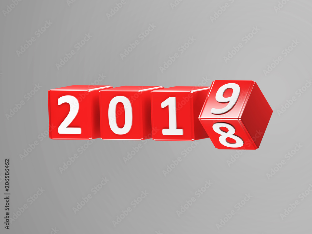 New Year 2019 - 3D Rendered Image New Year 2019 - 3D Rendered Image