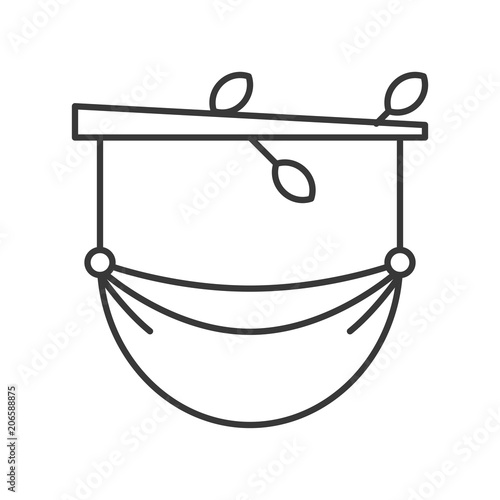 Beach cradle and branch, vacation outline icon