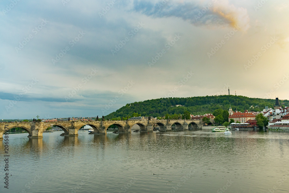 view in old Prague Charles Bridge