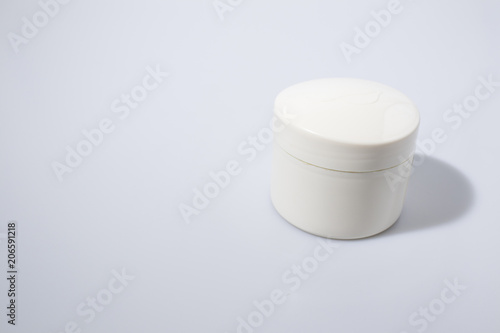 Jar full of beauty cream isolated in a white background