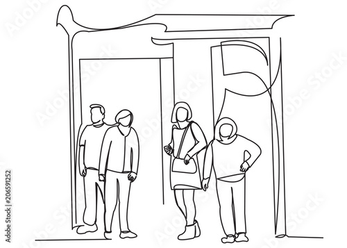 people at the bus stop