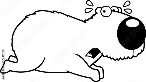 Cartoon Capybara Running Away