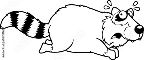 Cartoon Raccoon Running Away