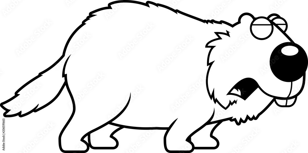 Cartoon Woodchuck Howling Cartoon Woodchuck Howling