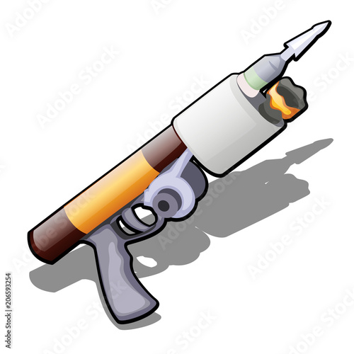 Hydropneumatic gun isolated on a white background. Vector illustration.