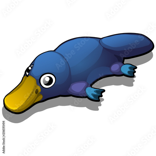 Toy in the form of duckbill isolated on white background. Vector illustration.