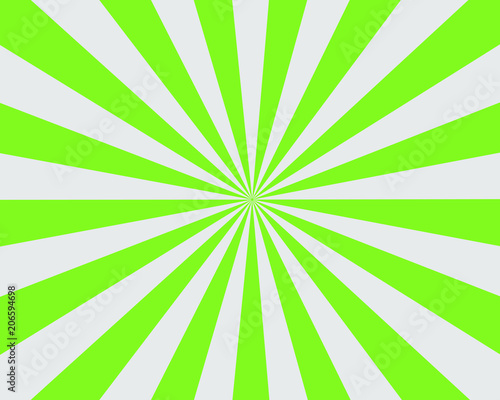 Flat Green Sunburst rays sunbeam background vector