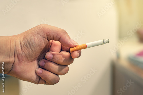 World No Tobacco Day Men cigarette break And send a cigarette
