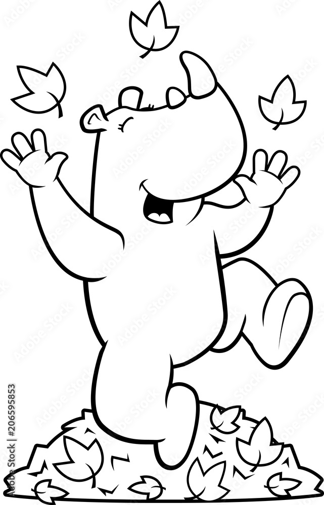 Cartoon Rhino Autumn Cartoon Rhino Autumn