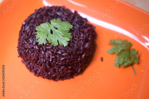 Cooked organic riceberry rice