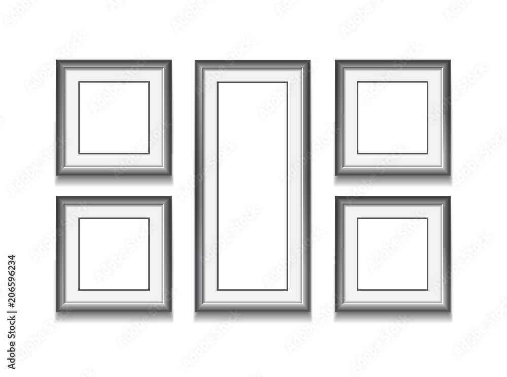 Set of black frame on white background. Vector illustration. Tem Set of black frame on white background. Vector illustration. Tem