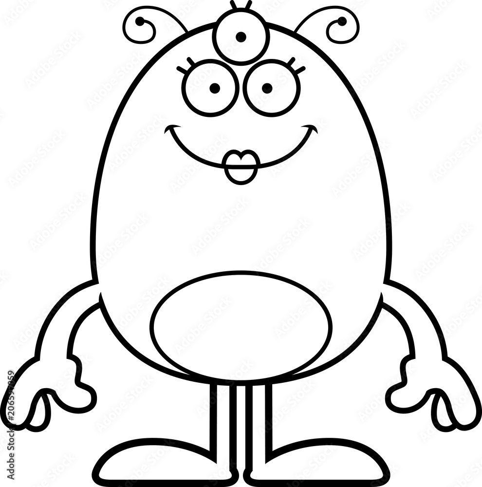 Cartoon Alien Smiling Cartoon Alien Smiling