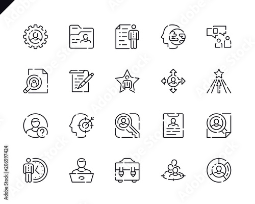 Simple Set Head Hunting Line Icons for Website and Mobile Apps.