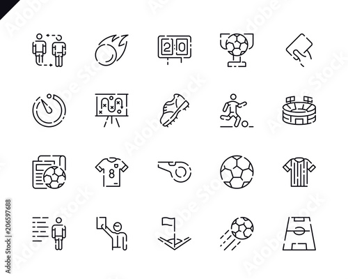 Simple Set Soccer Line Icons for Website and Mobile Apps.