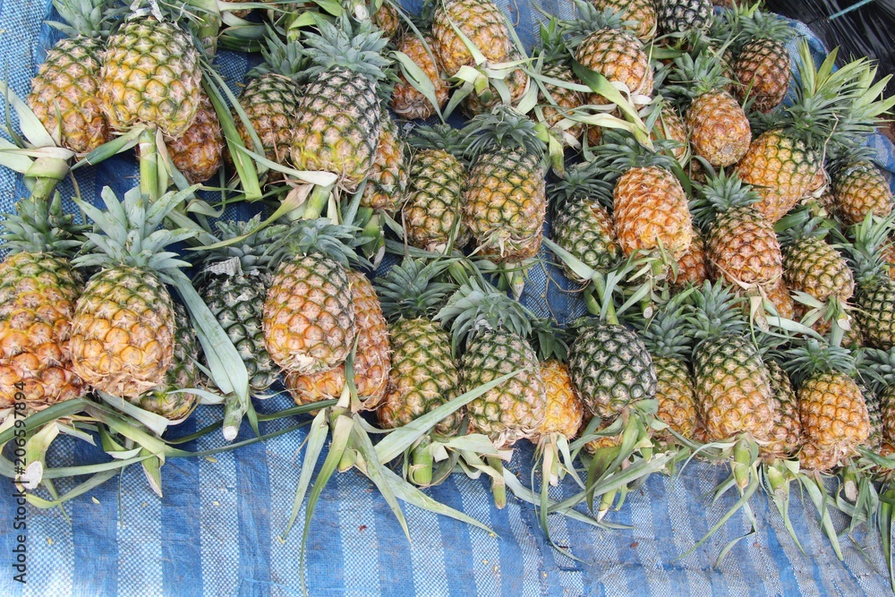Fresh pineapple is delicious in street food Fresh pineapple is delicious in street food