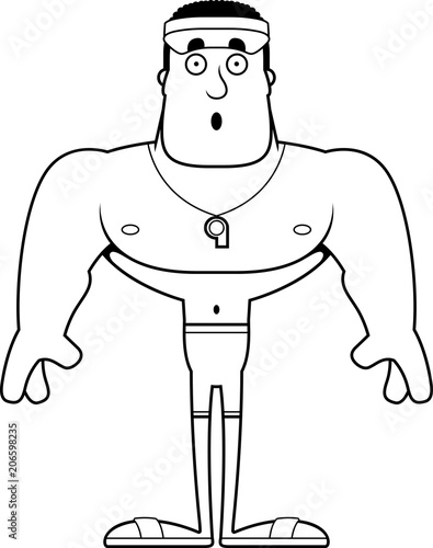 Cartoon Surprised Lifeguard