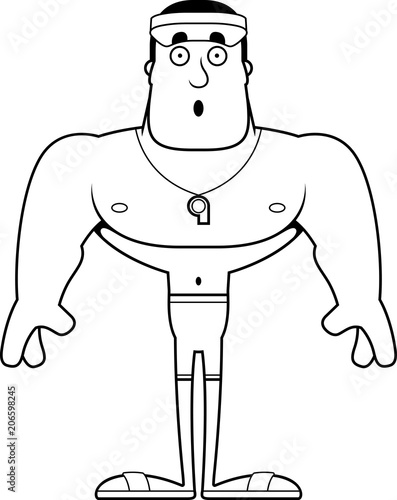Cartoon Surprised Lifeguard