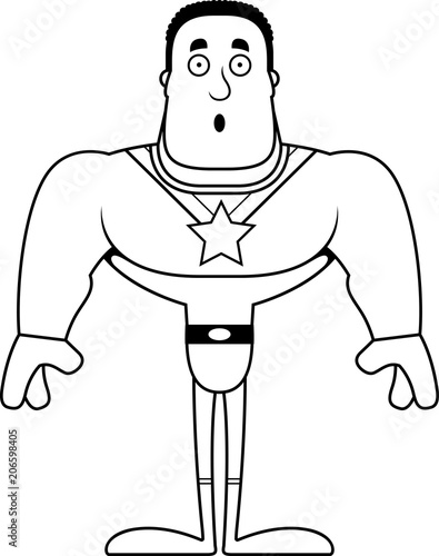 Cartoon Surprised Superhero