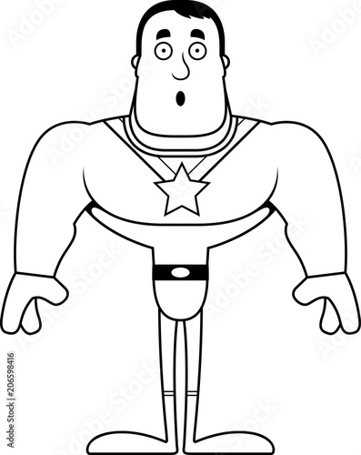 Cartoon Surprised Superhero