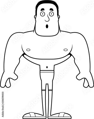 Cartoon Surprised Man Swimsuit