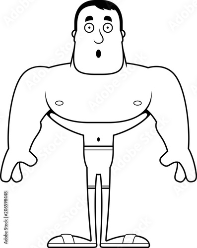 Cartoon Surprised Man Swimsuit